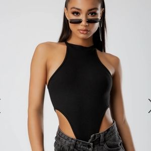 BLACK ULTRA HIGH CUT BODYSUIT
